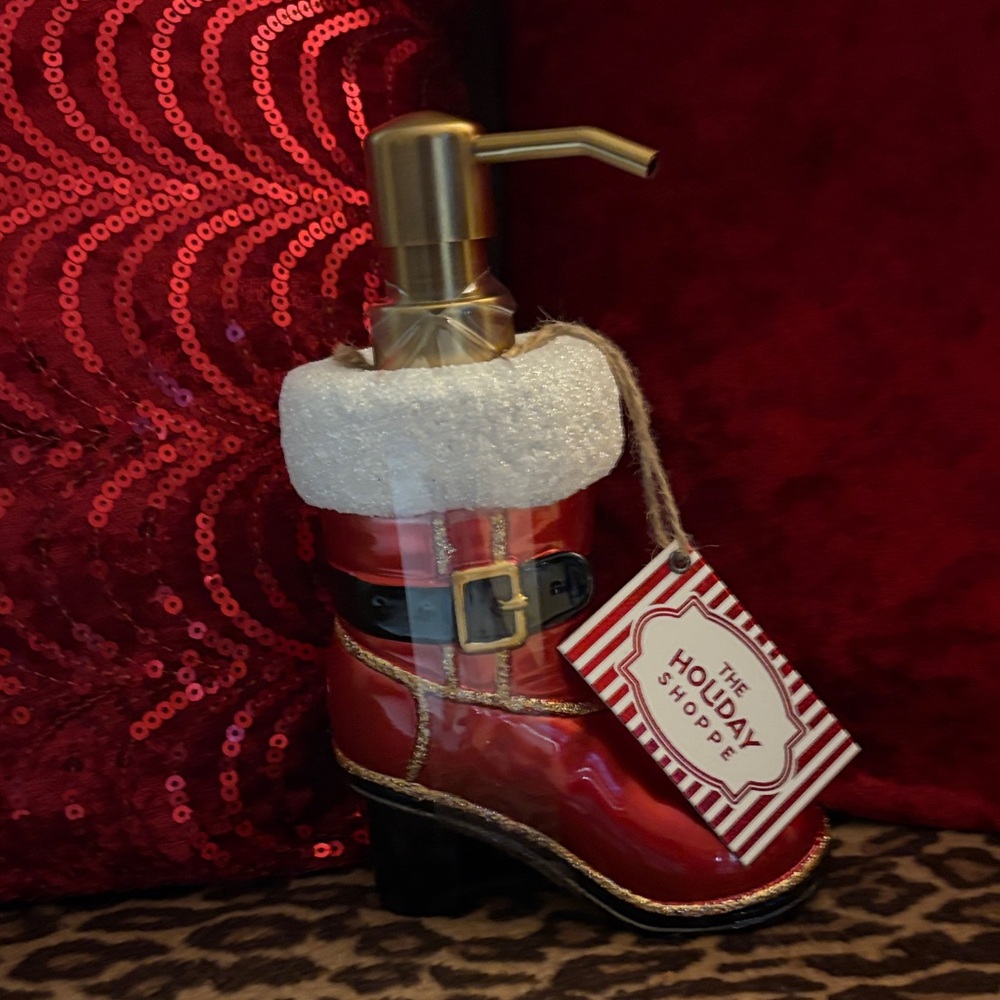 New Holiday Shop Red Boot Hand Soap Dispenser